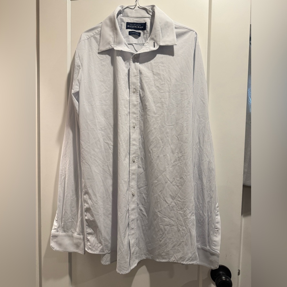 Mizzen + Main Button Up Shirt Leeward Blue Label Trim‎ Fit Size XL